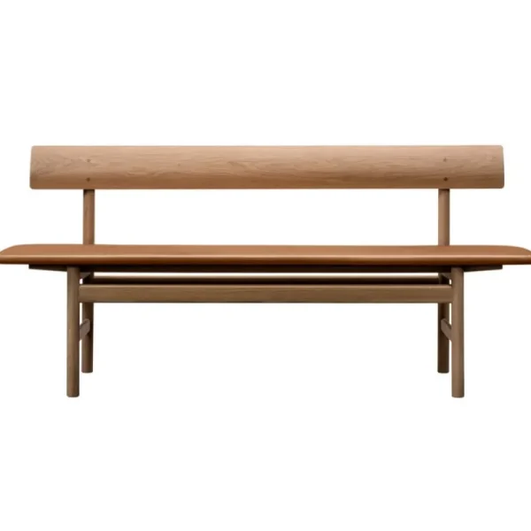 Fatboy Sitzgelegenheiten-Fredericia Mogensen 3171 Bank, Eiche geölt – Leder Omni Cognac