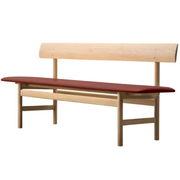 Fatboy Sitzgelegenheiten-Fredericia Mogensen 3171 Bank, Eiche geseift – Leder Burnt Sienna