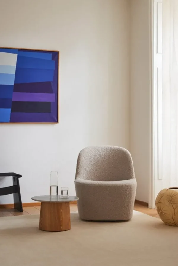Wendelbo Tische-Fredericia Niveau Couchtisch, 45 cm, Esche geölt - Tundragrau