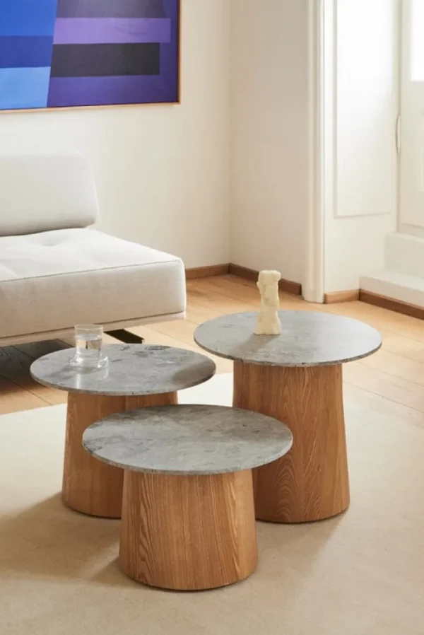 Wendelbo Tische-Fredericia Niveau Couchtisch, 61 cm, Esche geölt - Tundragrau