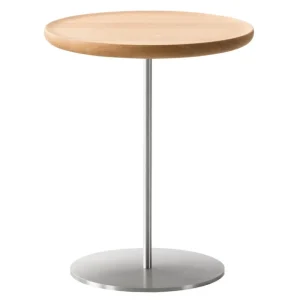 Fredericia Tische-Pal Tisch, 37,5 cm, Edelstahl – Eiche geölt