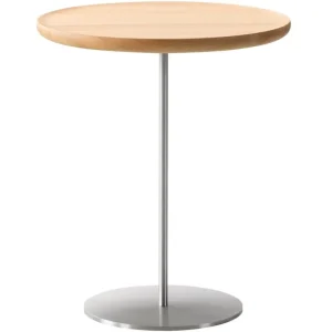 Fredericia Tische-Pal Tisch, 44 cm, Edelstahl – Eiche geölt