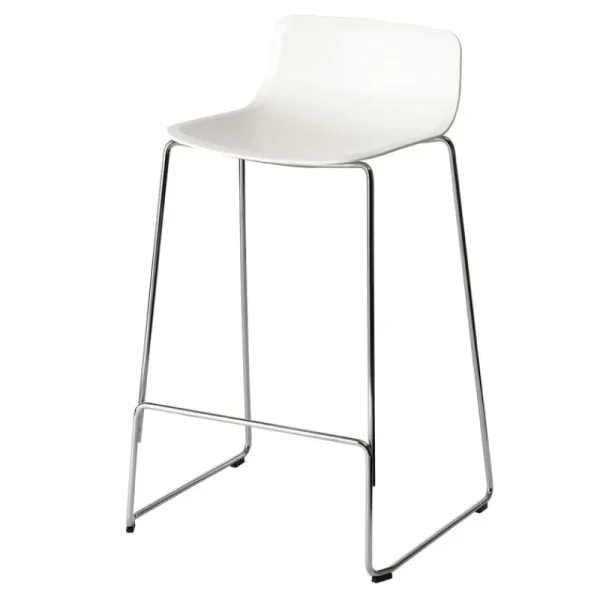 Muuto Sitzgelegenheiten-Fredericia Pato Barhocker, 67 cm, Weiß - Chrom