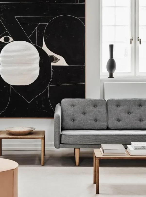 Fredericia Tische-Piloti Couchtisch, 63 x 63 cm, Eiche geräuchert