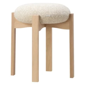Fredericia Sitzgelegenheiten-Pioneer Hocker, Eiche lackiert - Beige Zero 0001
