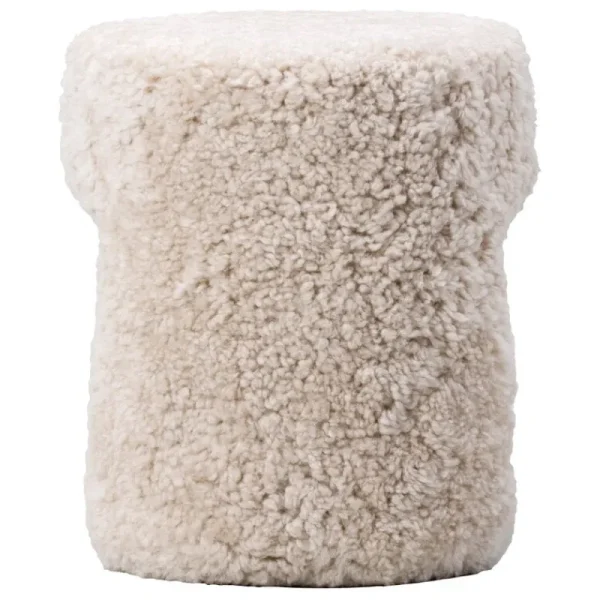 Muuto Sitzgelegenheiten-Fredericia Sequoia Pouf, Schaffell Moonlight