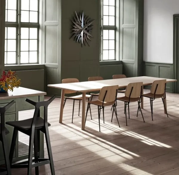Normann Copenhagen Sitzgelegenheiten-Fredericia Stuhl Søborg 3060, schwarzes Stahlgestell, Eiche lackiert
