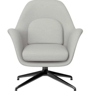 Audo Copenhagen Sitzgelegenheiten-Fredericia Swoon Lounge Petit Sessel, Drehfuß, Sunniva 2 717 – schwarz