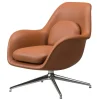 Fredericia Sitzgelegenheiten-Swoon Loungesessel Petit, drehbarer Fuß, Chrom – Omni 307