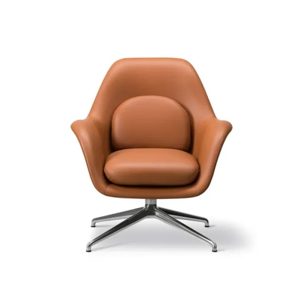 Fredericia Sitzgelegenheiten-Swoon Loungesessel Petit, drehbarer Fuß, Chrom – Omni 307