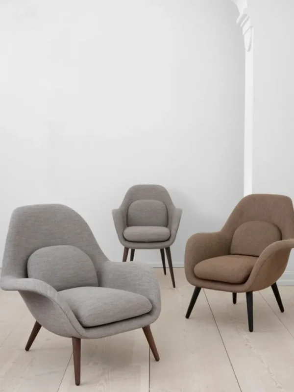 FDB Mu00f8bler Sitzgelegenheiten-Fredericia Swoon Petit Loungesessel, Hallingdal 65 130 – Eiche geölt