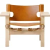 Vitra Sitzgelegenheiten-Fredericia The Spanish Chair, cognacfarbenes Leder - Eiche geseift