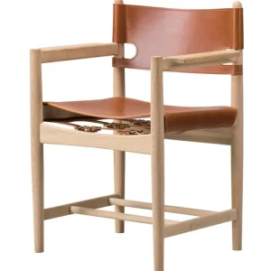 Normann Copenhagen Sitzgelegenheiten-Fredericia The Spanish Dining Chair mit Armlehnen, cognacfarbenes Leder