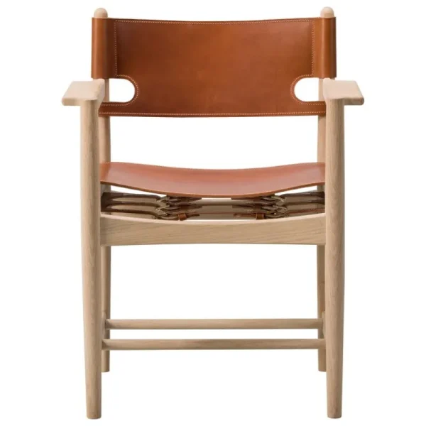 Normann Copenhagen Sitzgelegenheiten-Fredericia The Spanish Dining Chair mit Armlehnen, cognacfarbenes Leder
