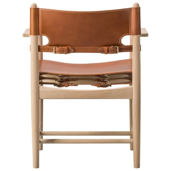 Normann Copenhagen Sitzgelegenheiten-Fredericia The Spanish Dining Chair mit Armlehnen, cognacfarbenes Leder