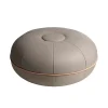 Viccarbe Sitzgelegenheiten-Fritz Hansen CM Pouf, Klein, hellgraues Leder