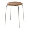 Fritz Hansen Sitzgelegenheiten-Dot Hocker, nussbaumfarbenes Leder – Chrom