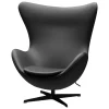 Nikari Sitzgelegenheiten-Fritz Hansen Egg Loungesessel, Schwarz - Essential-Leder, Schwarz