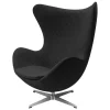 Fritz Hansen Sitzgelegenheiten-Egg Loungesessel, satinpoliertes Aluminium - Re-wool 0198