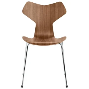 Fritz Hansen Sitzgelegenheiten-Grand Prix 3130 Stuhl, Chrom - Walnuss