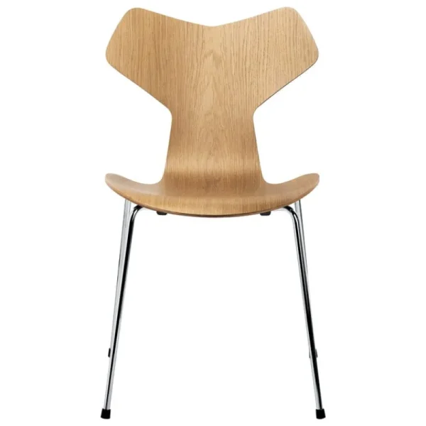 Fritz Hansen Sitzgelegenheiten-Grand Prix 3130 Stuhl, Chrom - Eiche