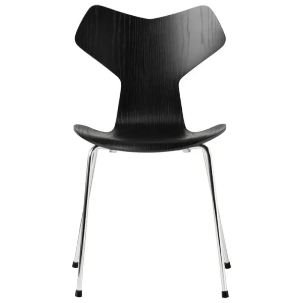 Fritz Hansen Sitzgelegenheiten-Grand Prix 3130 Stuhl, Chrom - Esche schwarz