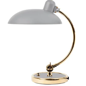 Fritz Hansen Schreibtischlampen | Tischlampen-Kaiser Idell 6631 T Luxus Tischleuchte, Hellgrau – Messing