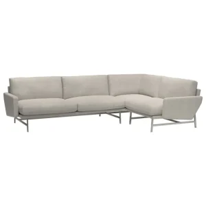 Fritz Hansen Sofas Und Liegen-PL114 Lissoni Ecksofa, rechts, Stahl matt poliert -Clay 0012
