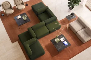 Swedese Tische-Fritz Hansen Planner MC340 Couchtisch, Schwarz - Marmor Charcoal