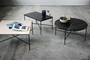 HAY Tische-Fritz Hansen Planner MC320 Couchtisch, Schwarz - Marmor Cream