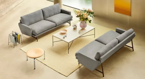 HAY Tische-Fritz Hansen Planner MC350 Couchtisch, Schwarz - Marmor Cream
