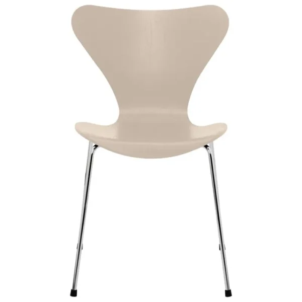 Fritz Hansen Sitzgelegenheiten-Serie 7 3107 Stuhl, Chrom - Hellbeige