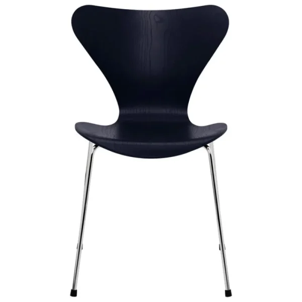 &Tradition Sitzgelegenheiten-Fritz Hansen Serie 7 3107 Stuhl, Chrom - Mitternachtsblau