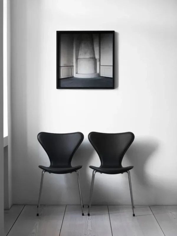 Fritz Hansen Sitzgelegenheiten-Series 7 3107 Stuhl, Chrom - schw. Esche - schw. Essential Leder