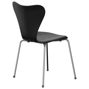 Fritz Hansen Sitzgelegenheiten-Series 7 3107 Stuhl, Chrom - schw. Esche - schw. Essential Leder