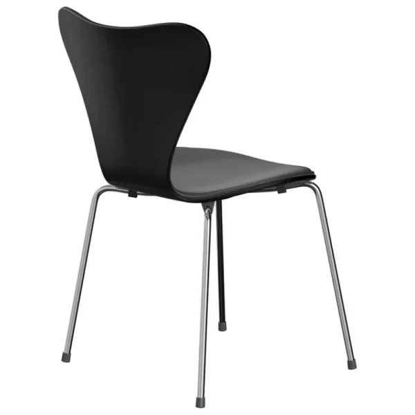 Fritz Hansen Sitzgelegenheiten-Series 7 3107 Stuhl, Chrom - schw. Esche - schw. Essential Leder