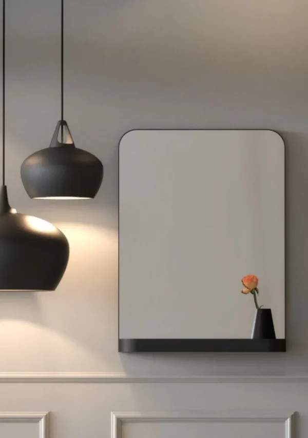 Frost Badezimmerspiegel | Spiegel^Wandspiegel TB600, 80 x 60 cm, schwarz