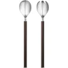 Georg Jensen Servierutensilien^Bernadotte Salatbesteck, geräucherte Eiche – Stahl