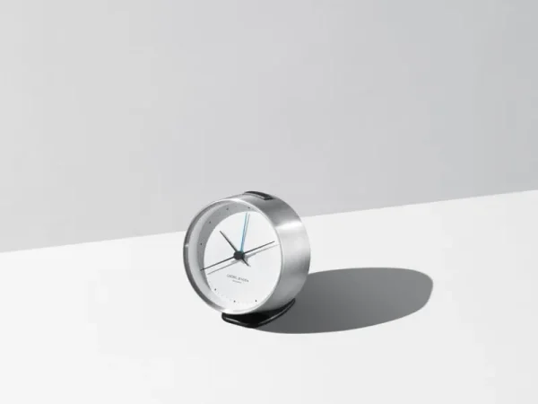 Arne Jacobsen Uhren-Georg Jensen Henning Koppel Wecker, Edelstahl