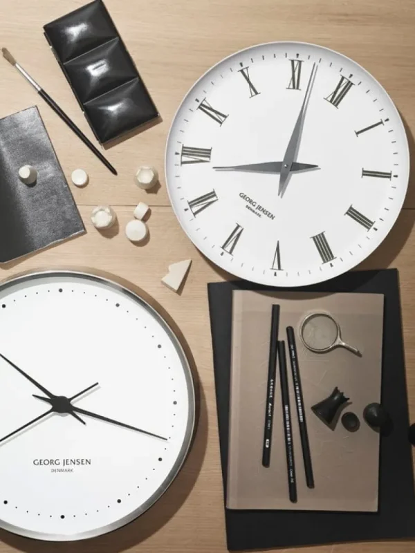 Georg Jensen Uhren-Henning Koppel Wanduhr, 22 cm, Edelstahl