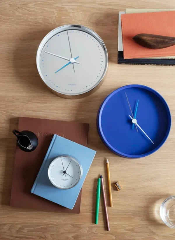 HAY Uhren-Georg Jensen Henning Koppel Wanduhr, 22 cm, polierter Edelstahl
