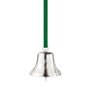 Georg Jensen Weihnachtsdekoration^Ornament 2023, Sammlerstück, Glocke, palladiertes Messing