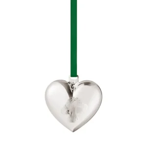 Georg Jensen Weihnachtsdekoration^Ornament 2023, Sammlerstück, Herz, palladiertes Messing