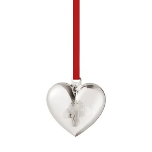 Georg Jensen Weihnachtsdekoration^Ornament 2023, Sammlerstück, Herz, palladiertes Messing