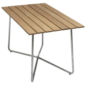 Grythyttan Stu00e5lmu00f6bler Terrassenmöbel^Grythyttan Stålmöbler Tisch B25A, 120 x 70 cm, feuerverzinkter Stahl - Eiche geölt