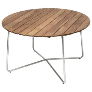 Grythyttan Stu00e5lmu00f6bler Terrassenmöbel^Grythyttan Stålmöbler Tisch 9A, 120 cm, feuerverzinkter Stahl - Teakholz