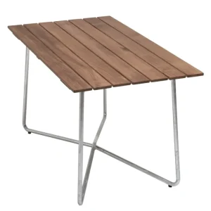 Grythyttan Stu00e5lmu00f6bler Terrassenmöbel^Grythyttan Stålmöbler Tisch B25A, 120 x 70 cm, feuerverzinkter Stahl - Teakholz
