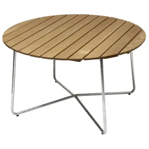 Grythyttan Stu00e5lmu00f6bler Terrassenmöbel^Grythyttan Stålmöbler Tisch 9A, 120 cm, feuerverzinkter Stahl - Eiche geölt