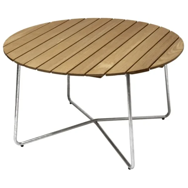 Grythyttan Stu00e5lmu00f6bler Terrassenmöbel^Grythyttan Stålmöbler Tisch 9A, 120 cm, feuerverzinkter Stahl - Eiche geölt
