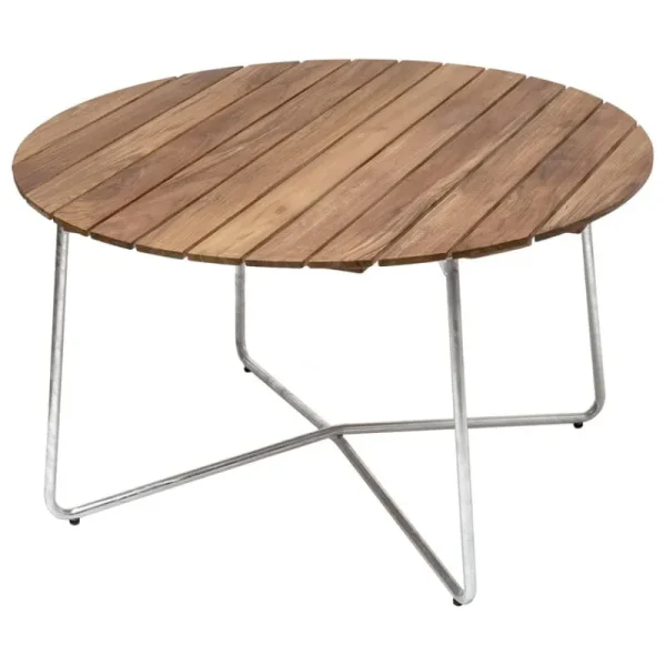 Grythyttan Stu00e5lmu00f6bler Terrassenmöbel^Grythyttan Stålmöbler Tisch 9A, 120 cm, feuerverzinkter Stahl - Teakholz